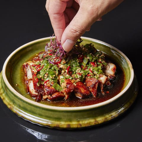 chinese food on the plate