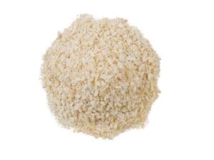 dried onion heap isolated on white background. top view